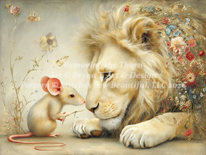 Removing the Thorn (Max Size/Max Color) cross stitch pattern by Bryna T. Art & Design