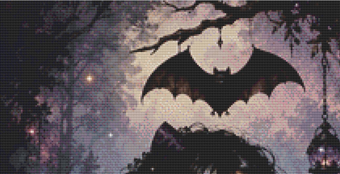 "Resting Beneath Midnight Wings" cross stitch pattern by Queen Bee Designs