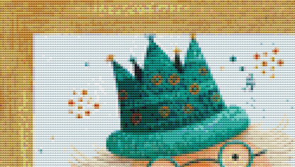 Retro Hanukkah Gnome counted cross stitch pattern by Stitches Sew Beautiful, LLC