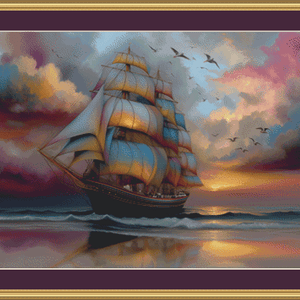 "Sail Away II" cross stitch pattern by S. Jade Studio