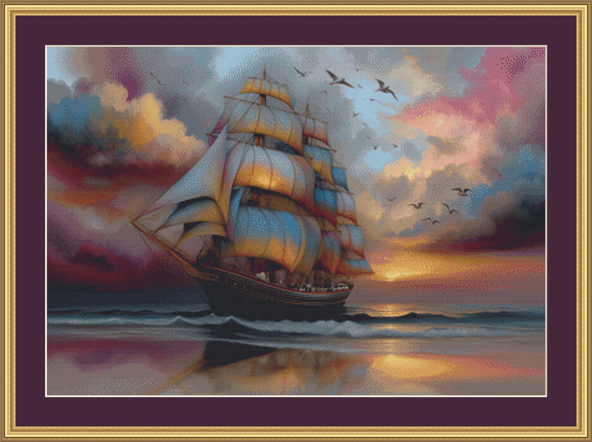 "Sail Away II" cross stitch pattern by S. Jade Studio