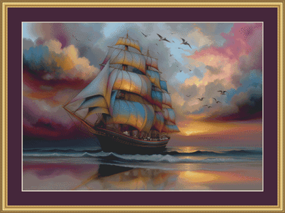 "Sail Away II" cross stitch pattern by S. Jade Studio