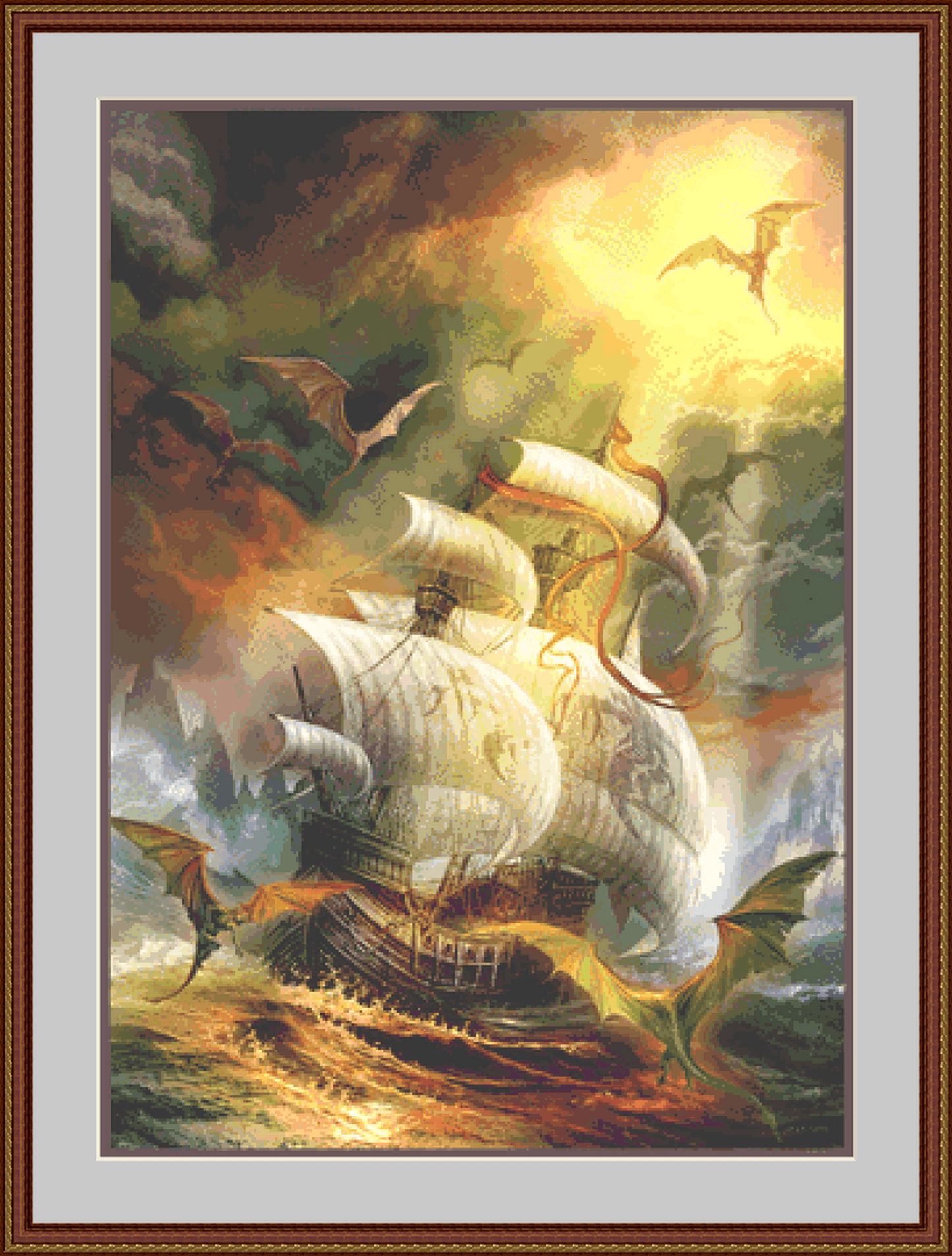 Sailing Boat counted cross stitch pattern by Jan Patrik Krasny, Licensed by MGL, www.mglart.com