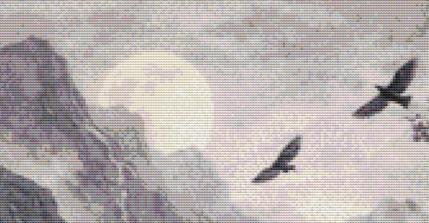 Scotsman in the Mist counted cross stitch pattern by Ian's AI Art