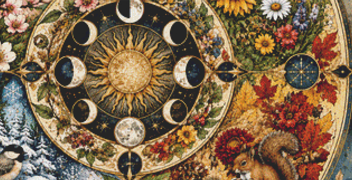 "Seasons Mandala 1" cross stitch pattern by Brna T. Art & Design