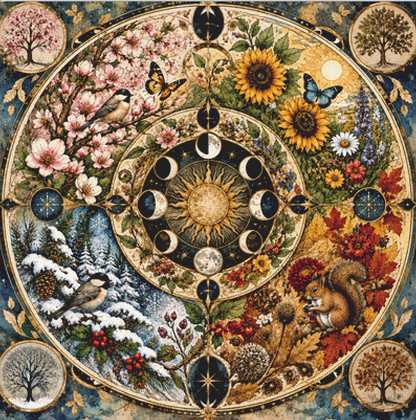 "Seasons Mandala 1" cross stitch pattern by Brna T. Art & Design