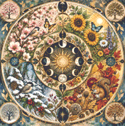 "Seasons Mandala 1" (Small) cross stitch pattern by Brna T. Art & Design