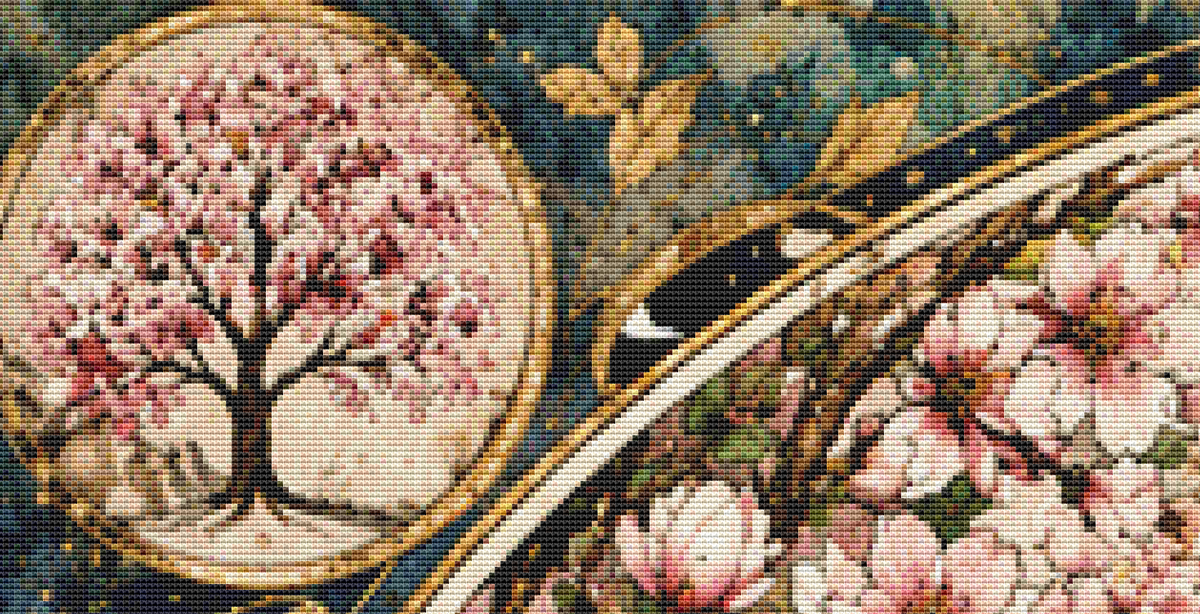 "Seasons Mandala 1" (MSMC) cross stitch pattern by Bryna T. Art & Design
