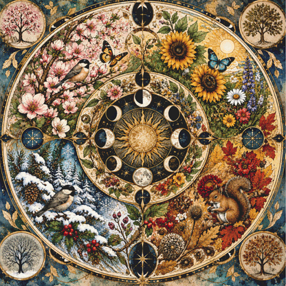 "Seasons Mandala 1" (MSMC) cross stitch pattern by Bryna T. Art & Design