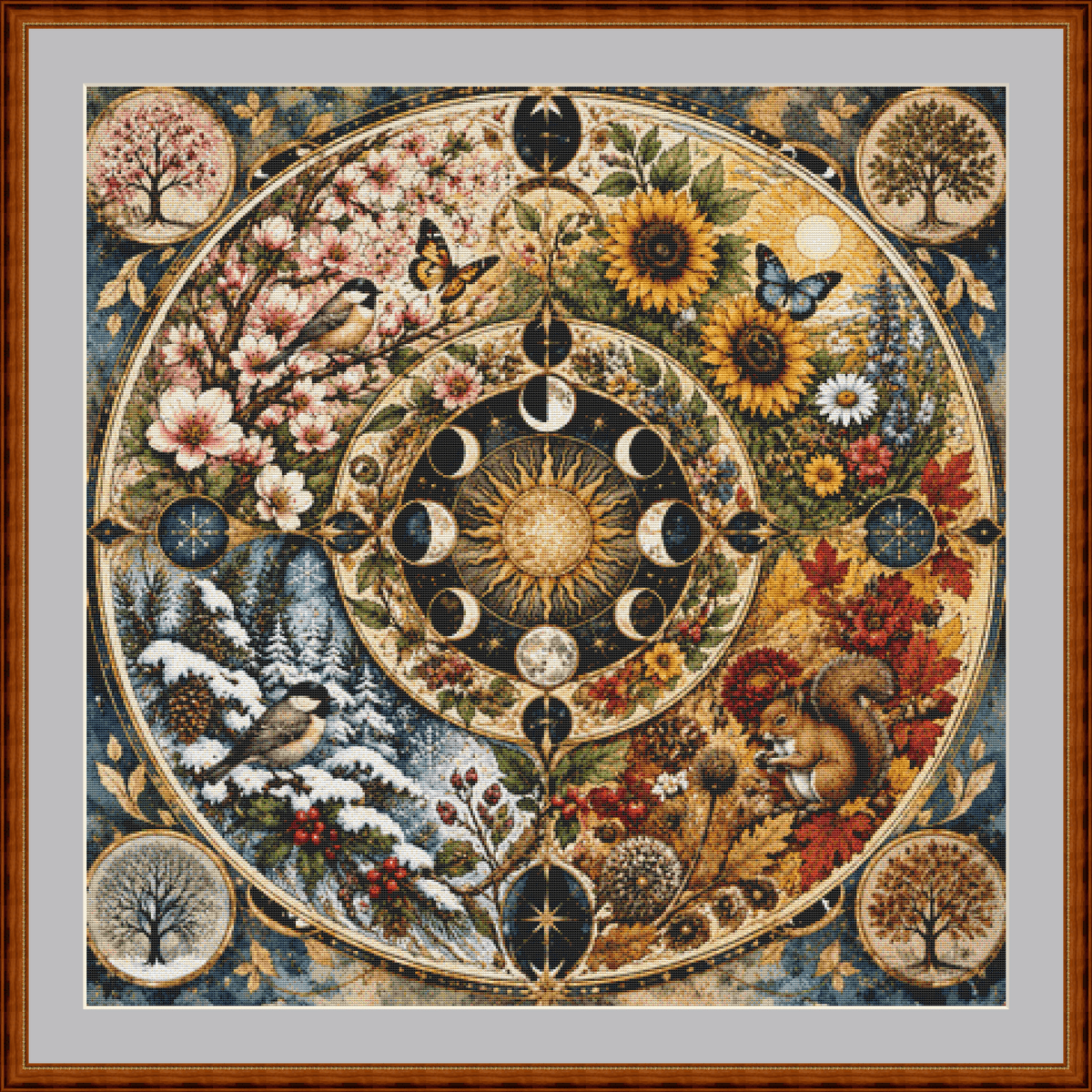 "Seasons Mandala 1" cross stitch pattern by Brna T. Art & Design