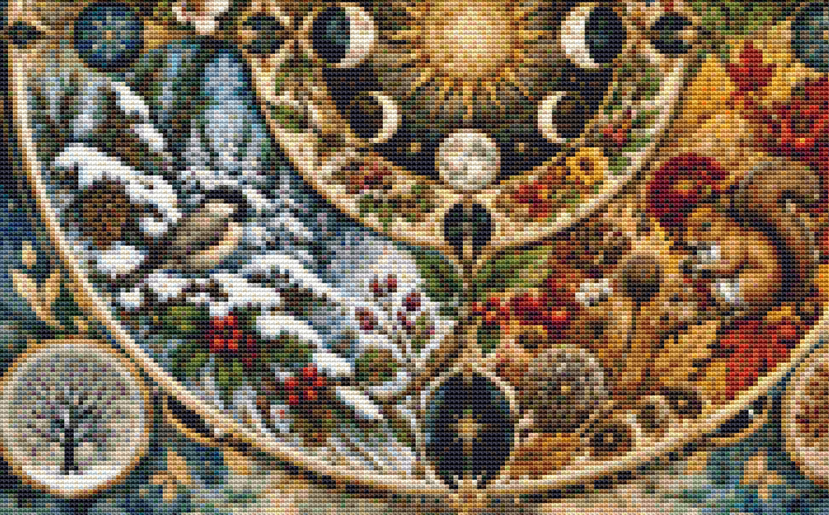 "Seasons Mandala 1" (Small) cross stitch pattern by Brna T. Art & Design