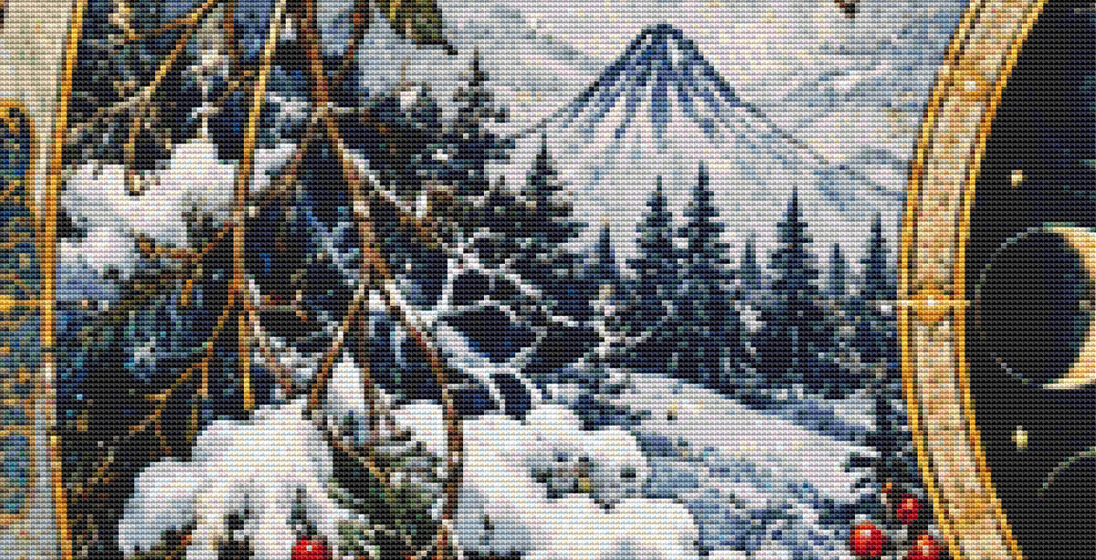 "Seasons Mandala II" (MSMC) cross stitch pattern by Bryna T. Art & Design