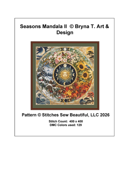 "Seasons Mandala II" cross stitch pattern by Bryna T. Art & Design
