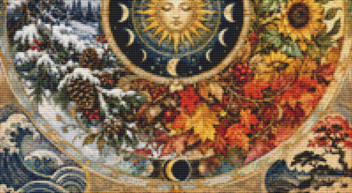 "Seasons Mandala II" (Small) cross stitch pattern by Bryna T. Art & Design