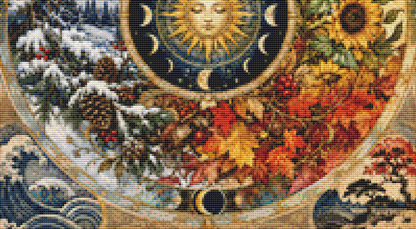 "Seasons Mandala II" (Small) cross stitch pattern by Bryna T. Art & Design
