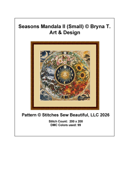 "Seasons Mandala II" (Small) cross stitch pattern by Bryna T. Art & Design