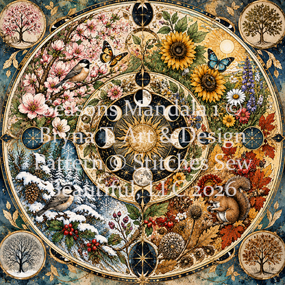 "Seasons Mandala 1" (Small) cross stitch pattern by Brna T. Art & Design