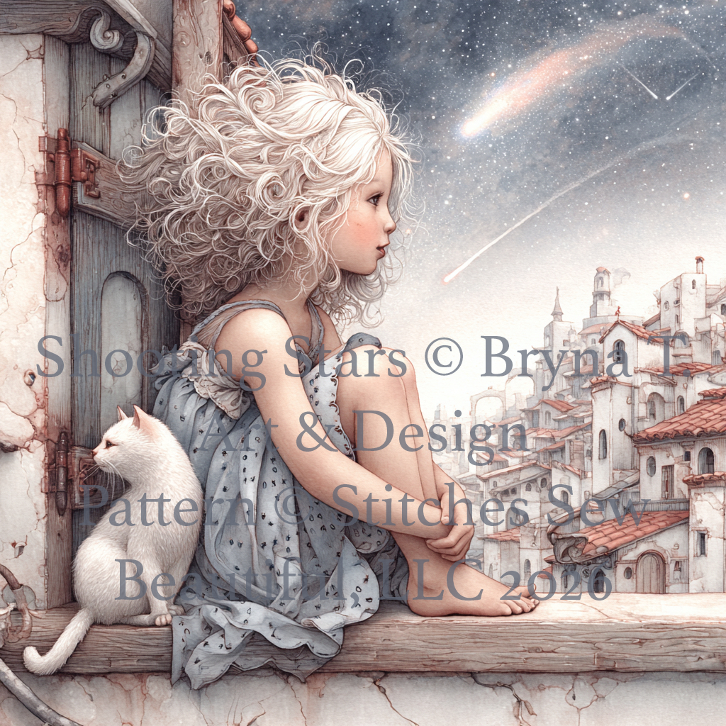 Shooting Stars cross stitch pattern by Bryna T. Art & Design
