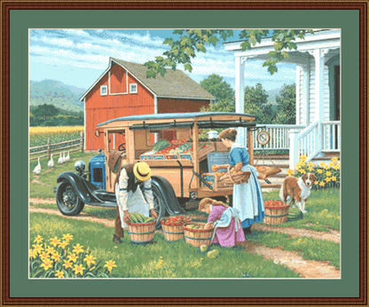 Shop at Home counted cross stitch pattern Copyright © John Sloane, used with permission