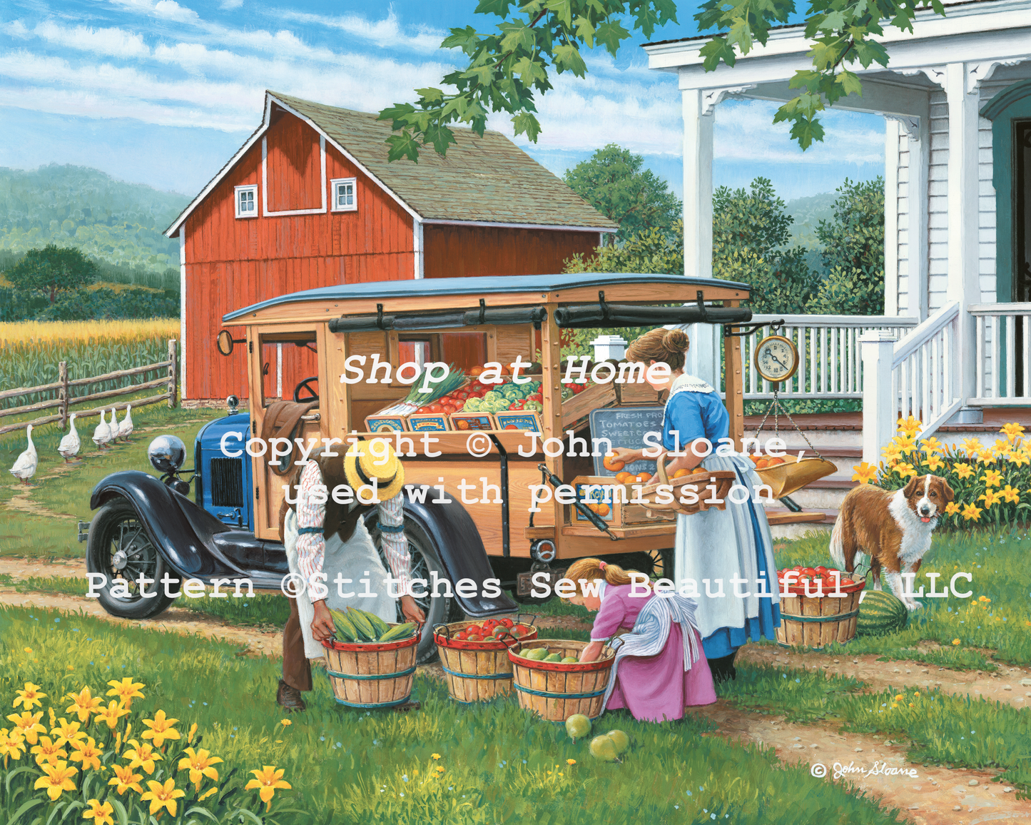 Shop at Home counted cross stitch pattern Copyright © John Sloane, used with permission
