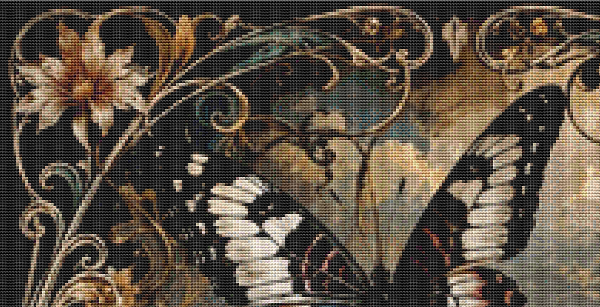 "Skull & Butterflies" cross stitch pattern by T. Langan