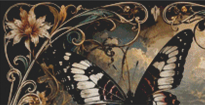 "Skull & Butterflies" cross stitch pattern by T. Langan