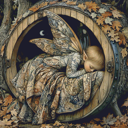 "Sleeping Fairy" cross stitch pattern by Bryna T. Art & Design