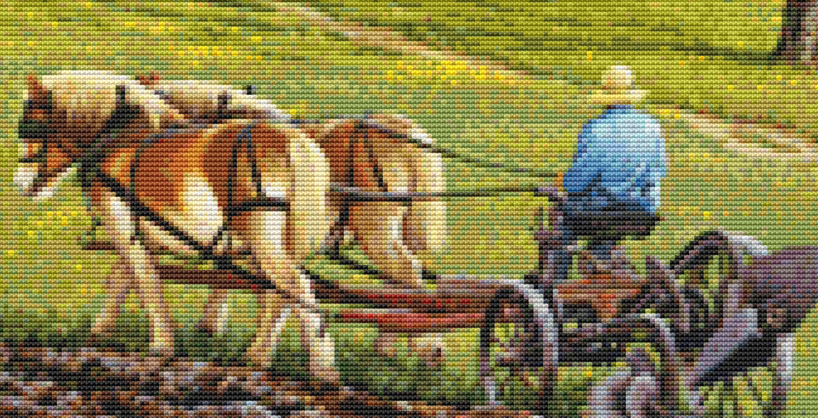 Spring Chores counted cross stitch pattern Copyright © John Sloane, used with permission