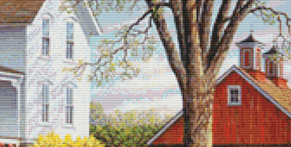 Spring Chores counted cross stitch pattern Copyright © John Sloane, used with permission