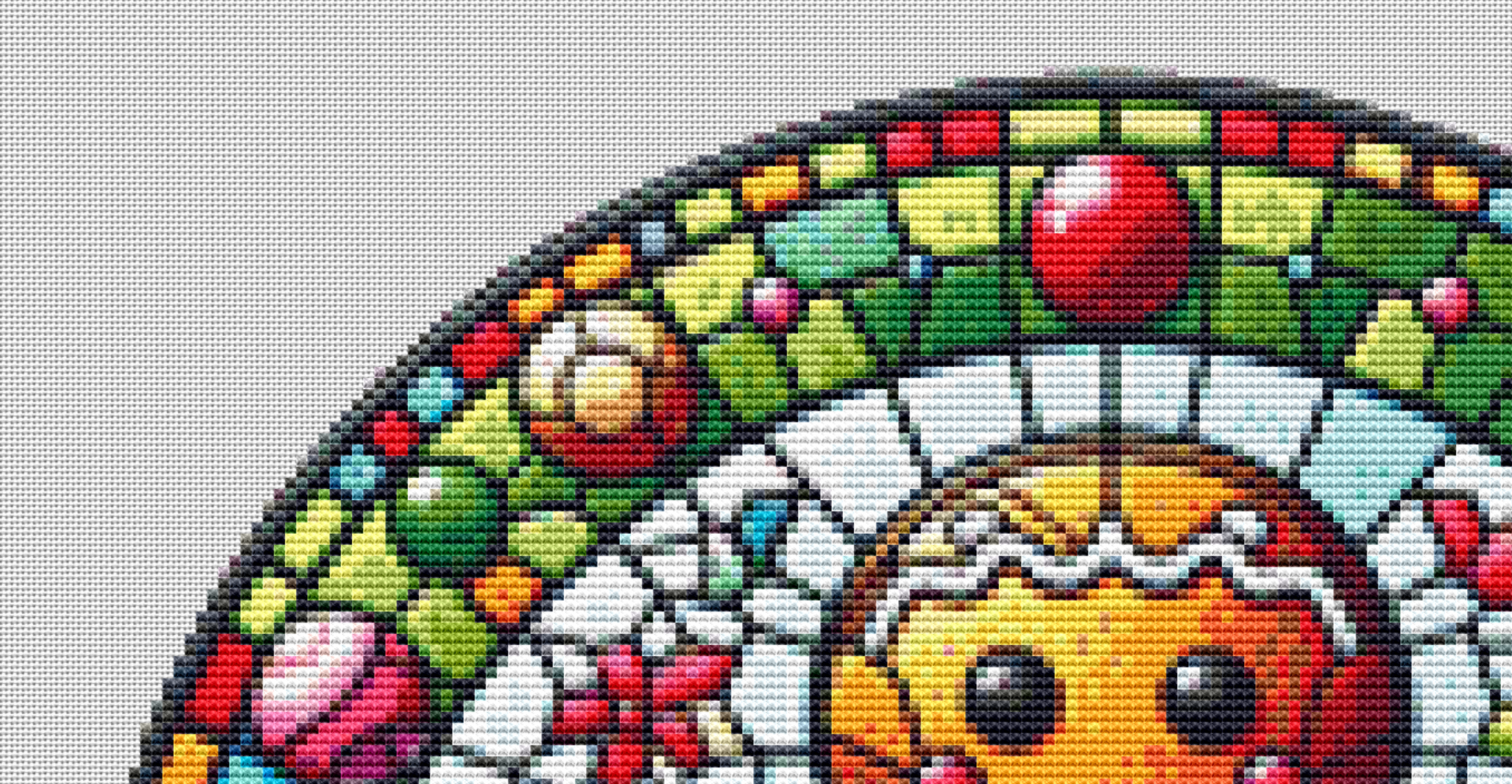 Stained Glass Gingerbread Man (Ornament) counted cross stitch pattern by Vector Craft Lab