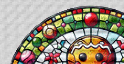 Stained Glass Gingerbread Man (Ornament) counted cross stitch pattern by Vector Craft Lab