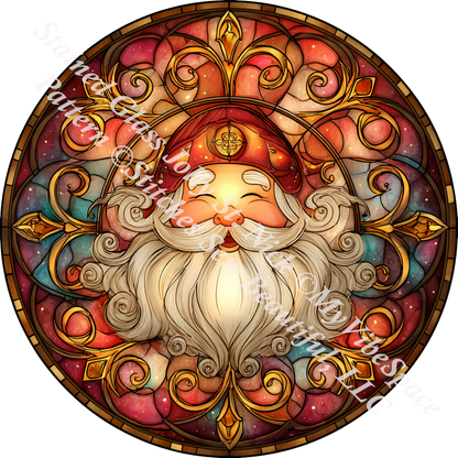 Stained Glass Jolly St. Nick (Ornament) counted cross stitch pattern by MyVibeSpace