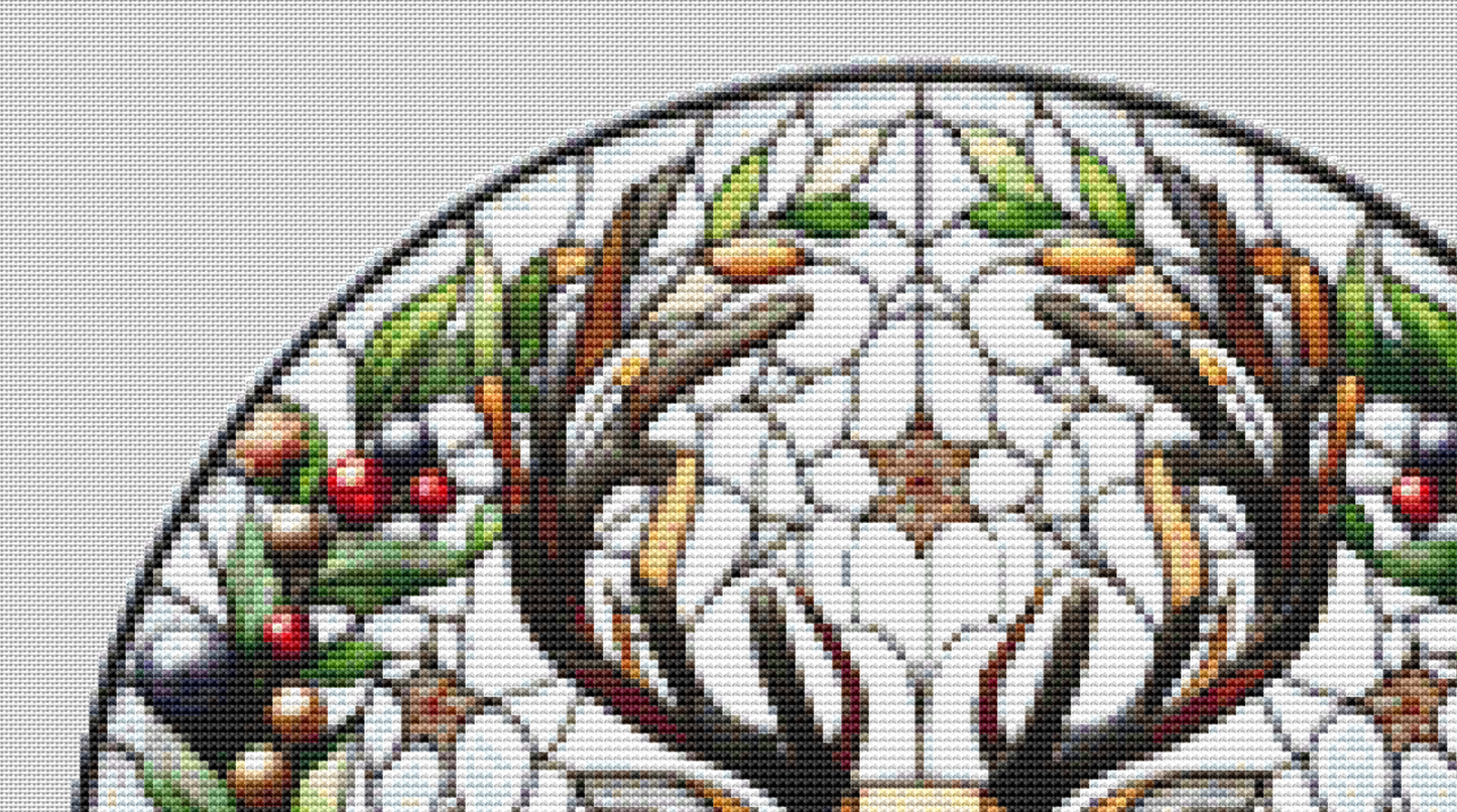 Stained Glass Reindeer 1 (Ornament) counted cross stitch pattern by Vector Craft Lab