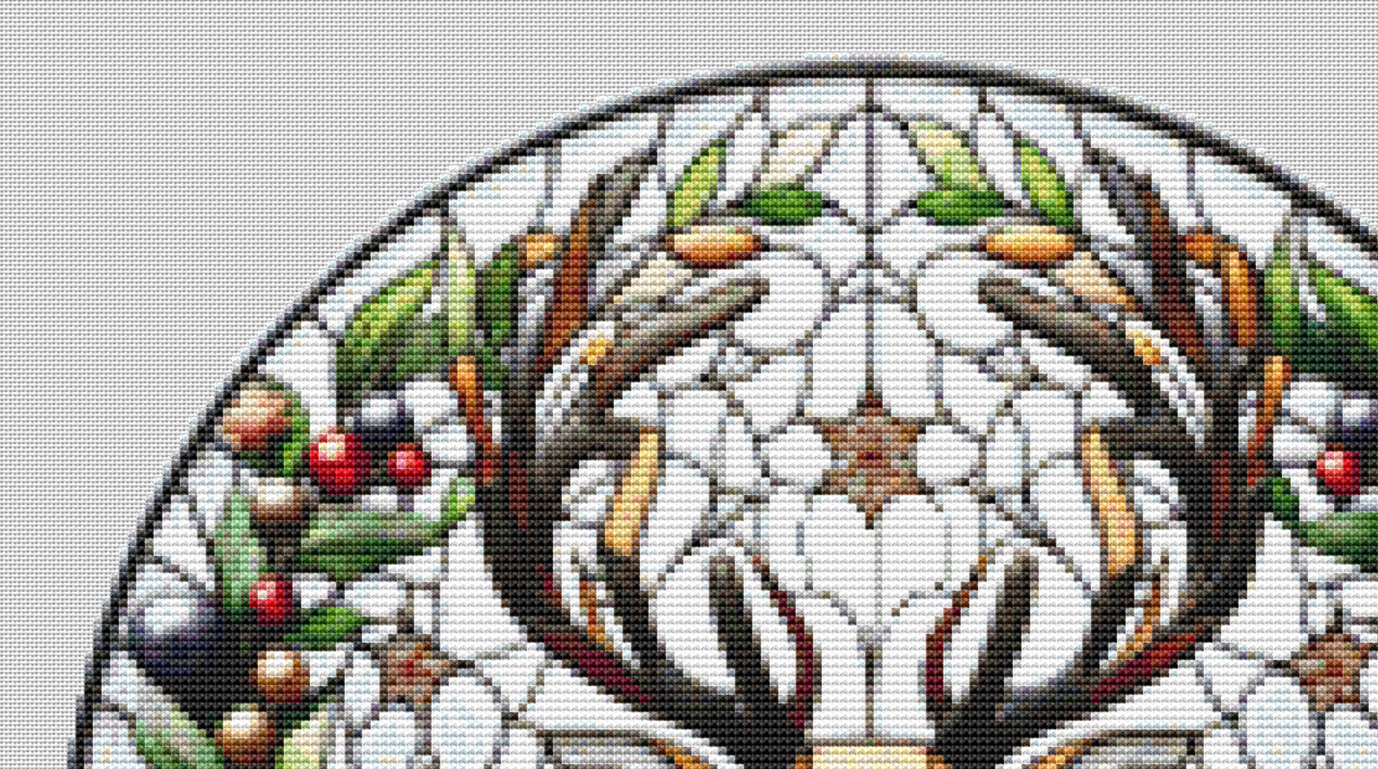 Stained Glass Reindeer 1 (Ornament) counted cross stitch pattern by Vector Craft Lab