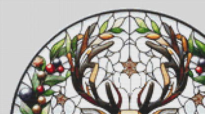 Stained Glass Reindeer 1 (Ornament) counted cross stitch pattern by Vector Craft Lab