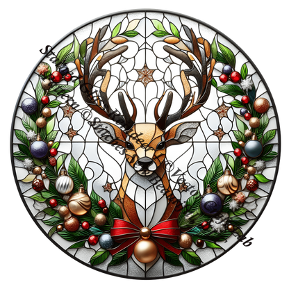 Stained Glass Reindeer 1 (Ornament) counted cross stitch pattern by Vector Craft Lab