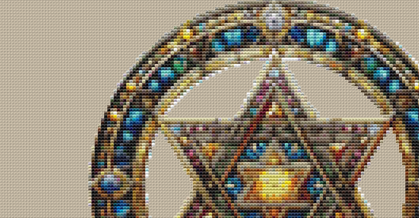 Stained Glass Star of David counted cross stitch pattern by ThriveUpNow