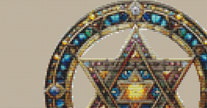 Stained Glass Star of David counted cross stitch pattern by ThriveUpNow