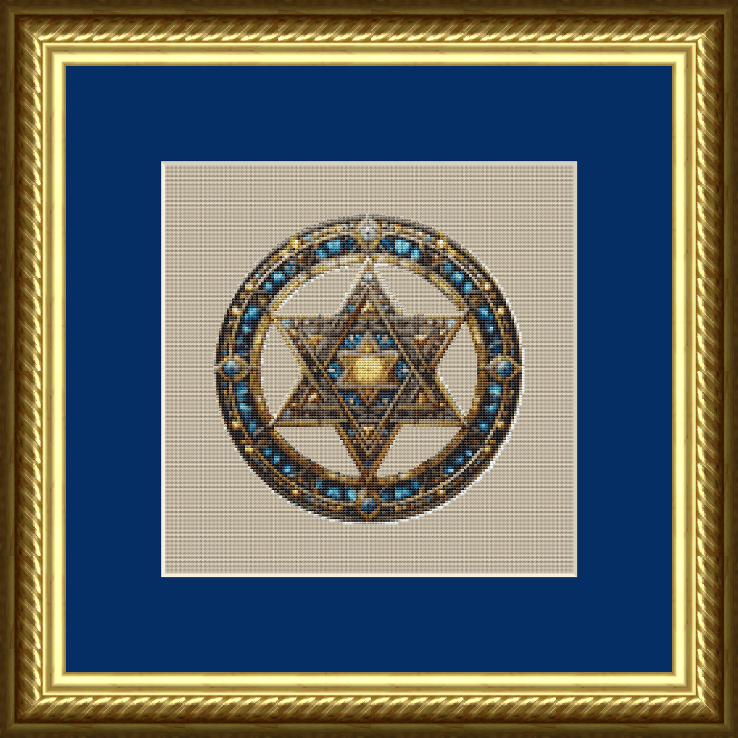 Stained Glass Star of David counted cross stitch pattern by ThriveUpNow