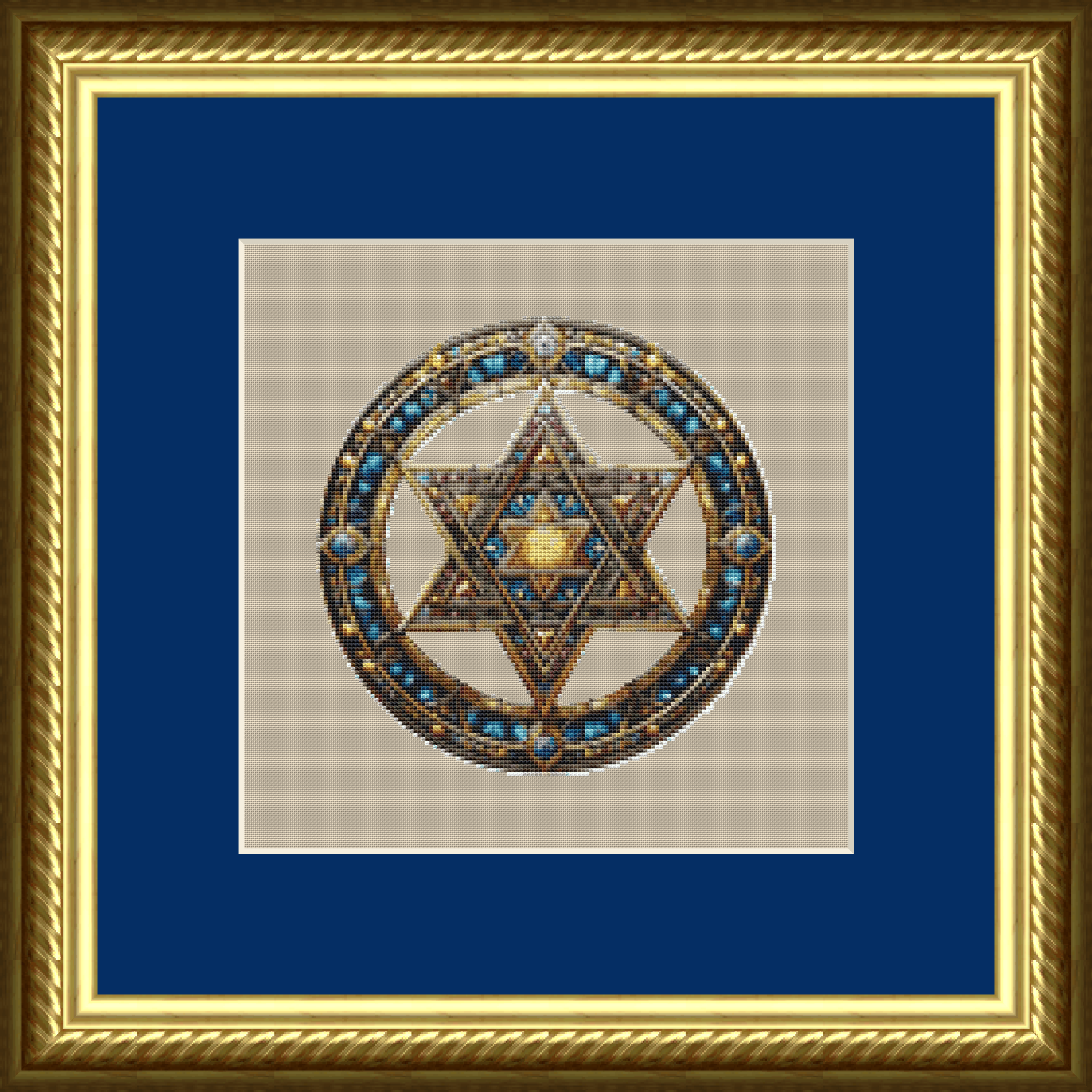 Stained Glass Star of David counted cross stitch pattern by ThriveUpNow