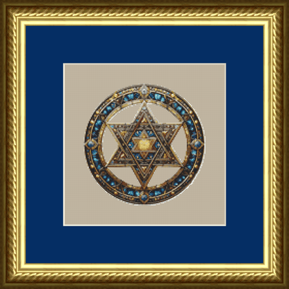 Stained Glass Star of David counted cross stitch pattern by ThriveUpNow