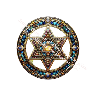 Stained Glass Star of David counted cross stitch pattern by ThriveUpNow