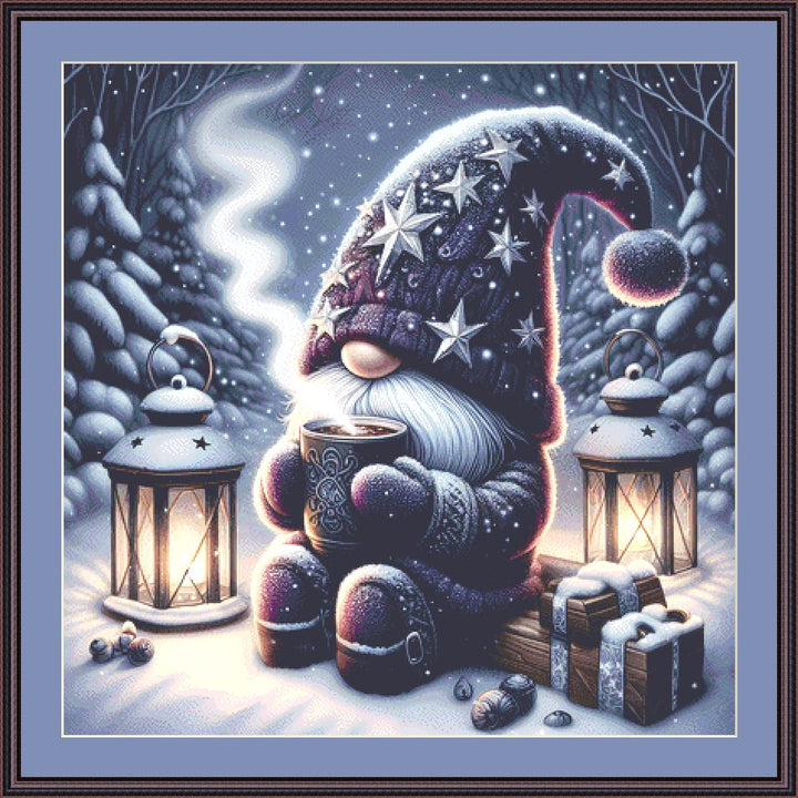 Starry, Starry Gnome counted cross stitch pattern by AdneLStudio
