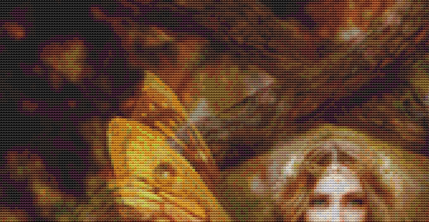 "Storyteller" cross stitch pattern by Bente Schlick, Licensed by MGL, www.mglart.com