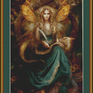 "Storyteller" cross stitch pattern by Bente Schlick, Licensed by MGL, www.mglart.com