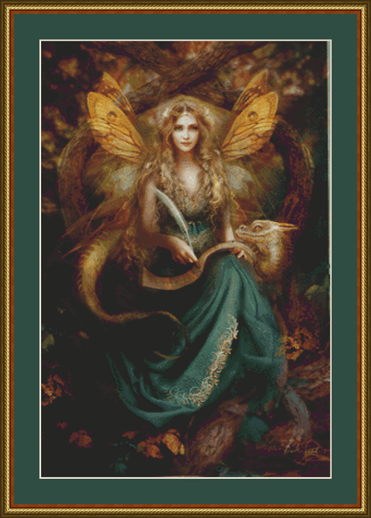 "Storyteller" cross stitch pattern by Bente Schlick, Licensed by MGL, www.mglart.com