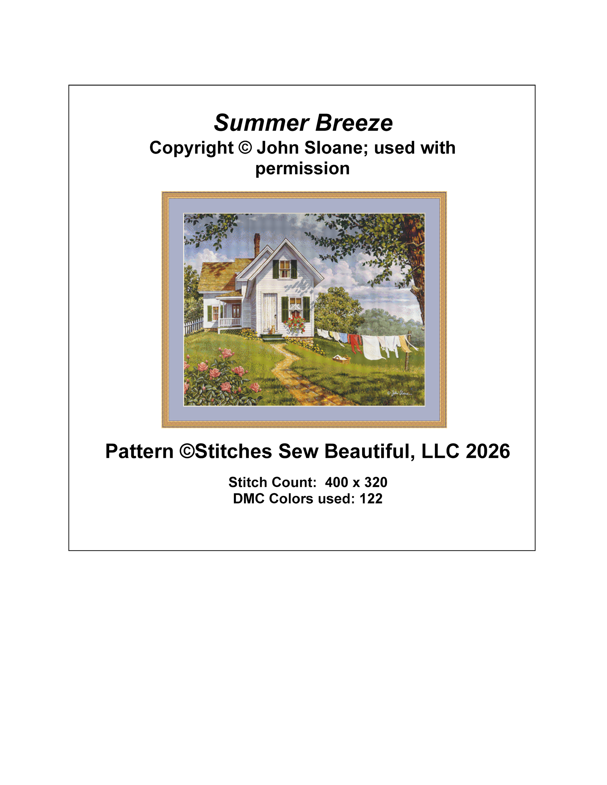 Summer Breeze counted cross stitch pattern Copyright © John Sloane, used with permission