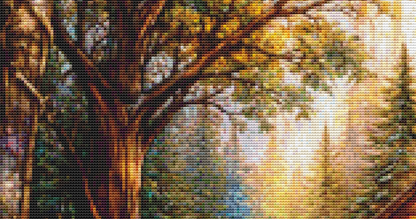 "Summer Cabin" cross stitch pattern by Ian's AI Art