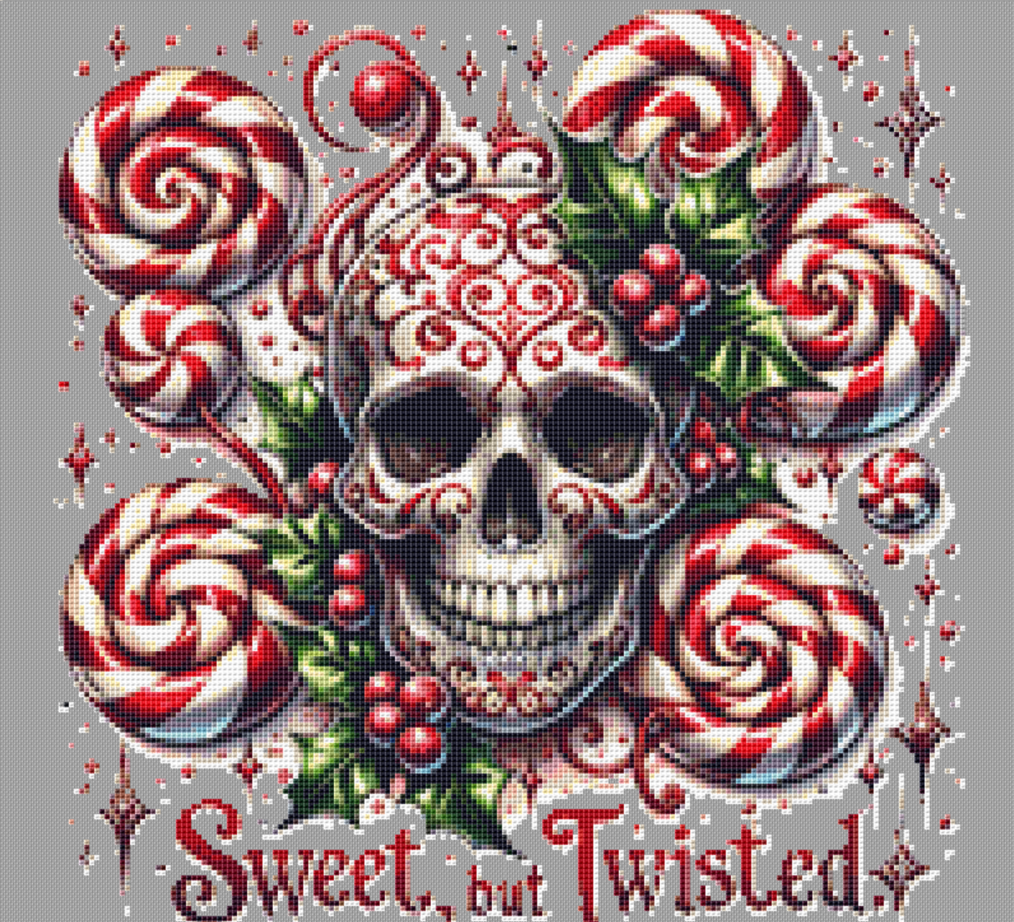 Sweet But Twisted (Ornament) counted cross stitch pattern by Little Quaint Designs