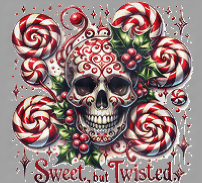 Sweet But Twisted (Ornament) counted cross stitch pattern by Little Quaint Designs